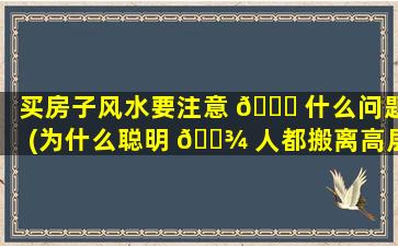 买房子风水要注意 🕊 什么问题(为什么聪明 🌾 人都搬离高层住宅)